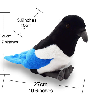 Realistic Eurasian Magpie Stuffed Animal Plush Toy